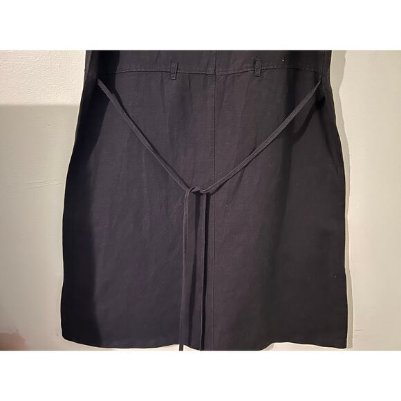 Britches for Women Black Linen Blend Sleeveless Dress XL Vintage 90s Minimalist - Picture 2 of 13